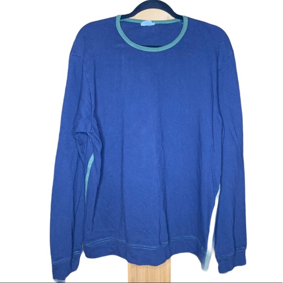 CALVIN KLEIN Navy Blue w/Green Trim Long Sleeve XL - Picture 3 of 7